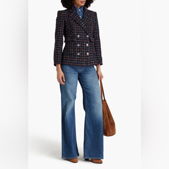 VERONICA BEARD Rumer Dickey double-breasted checked cotton-blend tweed jacket - Picture 3 of 7